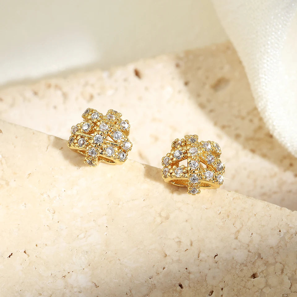 Cross Stud Earrings For Women Girls style Elegant Crystal Jewelry Ear Rings