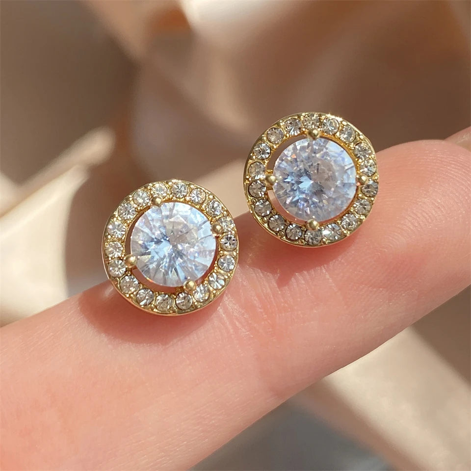 Cross Stud Earrings For Women Girls style Elegant Crystal Jewelry Ear Rings