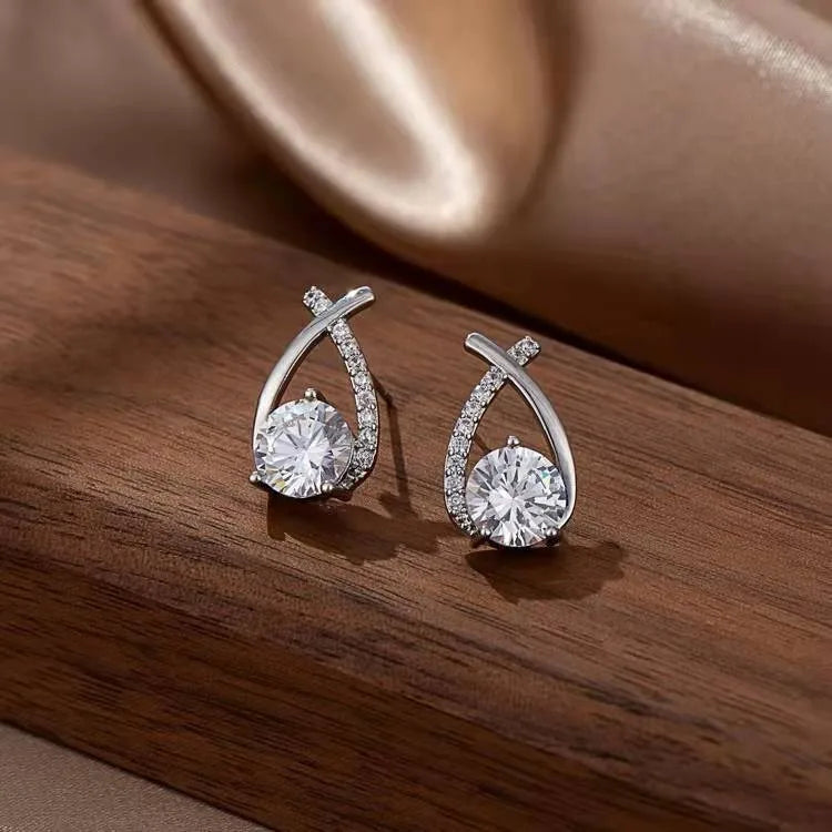 Cross Stud Earrings For Women Girls style Elegant Crystal Jewelry Ear Rings